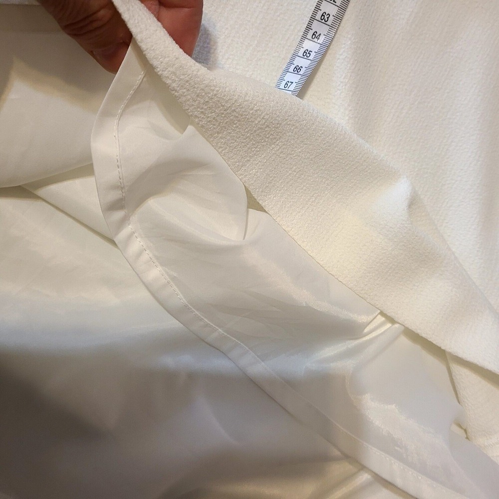 Women's Shift Dress Size S Sorority White Cap Sleeve Graduation Bridal Shower - Picture 11 of 12